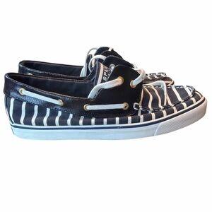 Sperry Top-Sider Striped Boat Shoes Navy White Size 11